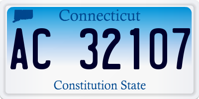 CT license plate AC32107