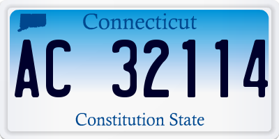 CT license plate AC32114