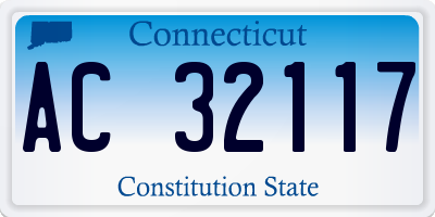 CT license plate AC32117