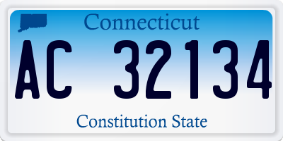 CT license plate AC32134