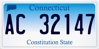 CT license plate AC32147