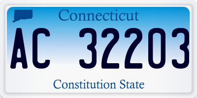 CT license plate AC32203