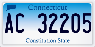 CT license plate AC32205