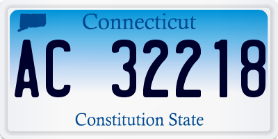 CT license plate AC32218