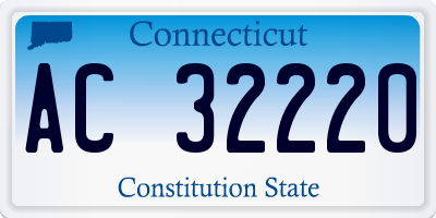 CT license plate AC32220