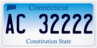 CT license plate AC32222