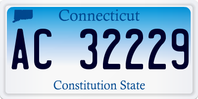 CT license plate AC32229