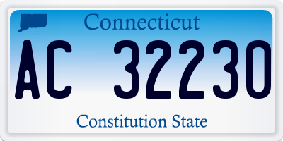 CT license plate AC32230