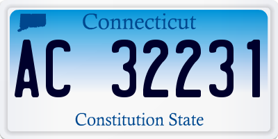 CT license plate AC32231