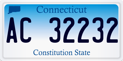 CT license plate AC32232