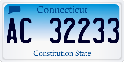 CT license plate AC32233