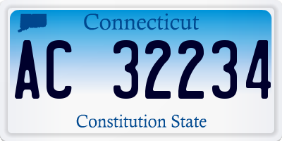 CT license plate AC32234