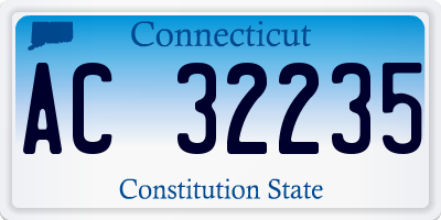 CT license plate AC32235