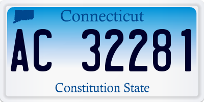CT license plate AC32281