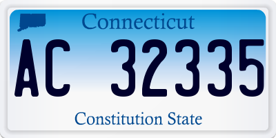 CT license plate AC32335
