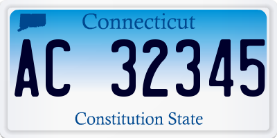 CT license plate AC32345