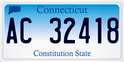 CT license plate AC32418