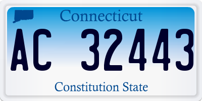 CT license plate AC32443