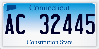 CT license plate AC32445