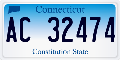 CT license plate AC32474