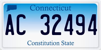 CT license plate AC32494