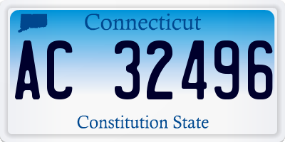 CT license plate AC32496