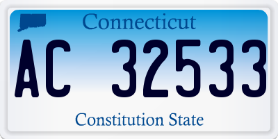 CT license plate AC32533