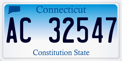 CT license plate AC32547