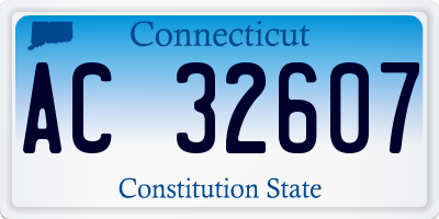 CT license plate AC32607