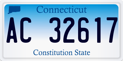 CT license plate AC32617