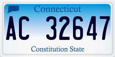 CT license plate AC32647