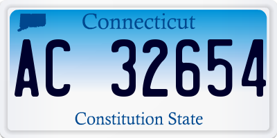 CT license plate AC32654