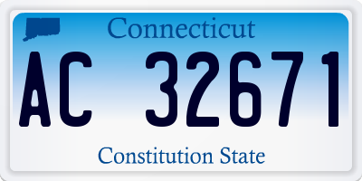 CT license plate AC32671