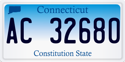 CT license plate AC32680