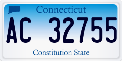 CT license plate AC32755