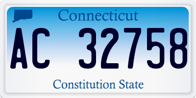 CT license plate AC32758