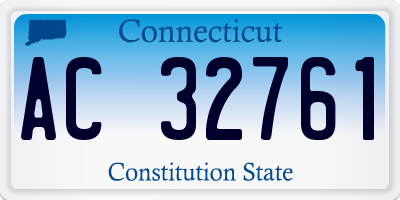 CT license plate AC32761