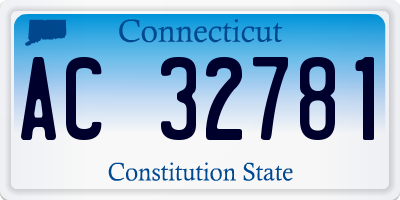 CT license plate AC32781