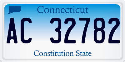 CT license plate AC32782