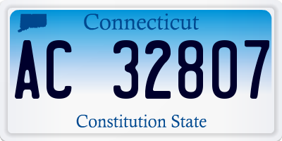 CT license plate AC32807