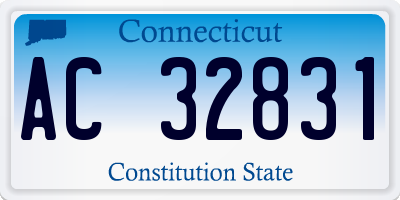 CT license plate AC32831
