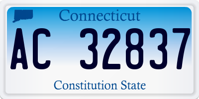 CT license plate AC32837