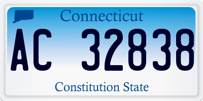 CT license plate AC32838