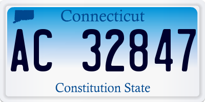 CT license plate AC32847