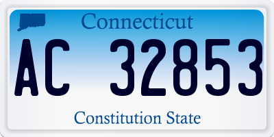CT license plate AC32853