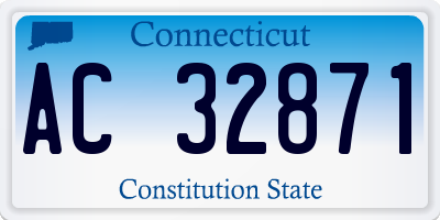 CT license plate AC32871