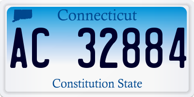 CT license plate AC32884