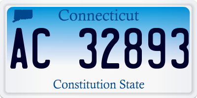CT license plate AC32893