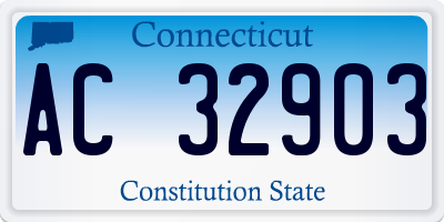 CT license plate AC32903