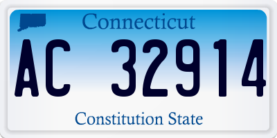 CT license plate AC32914